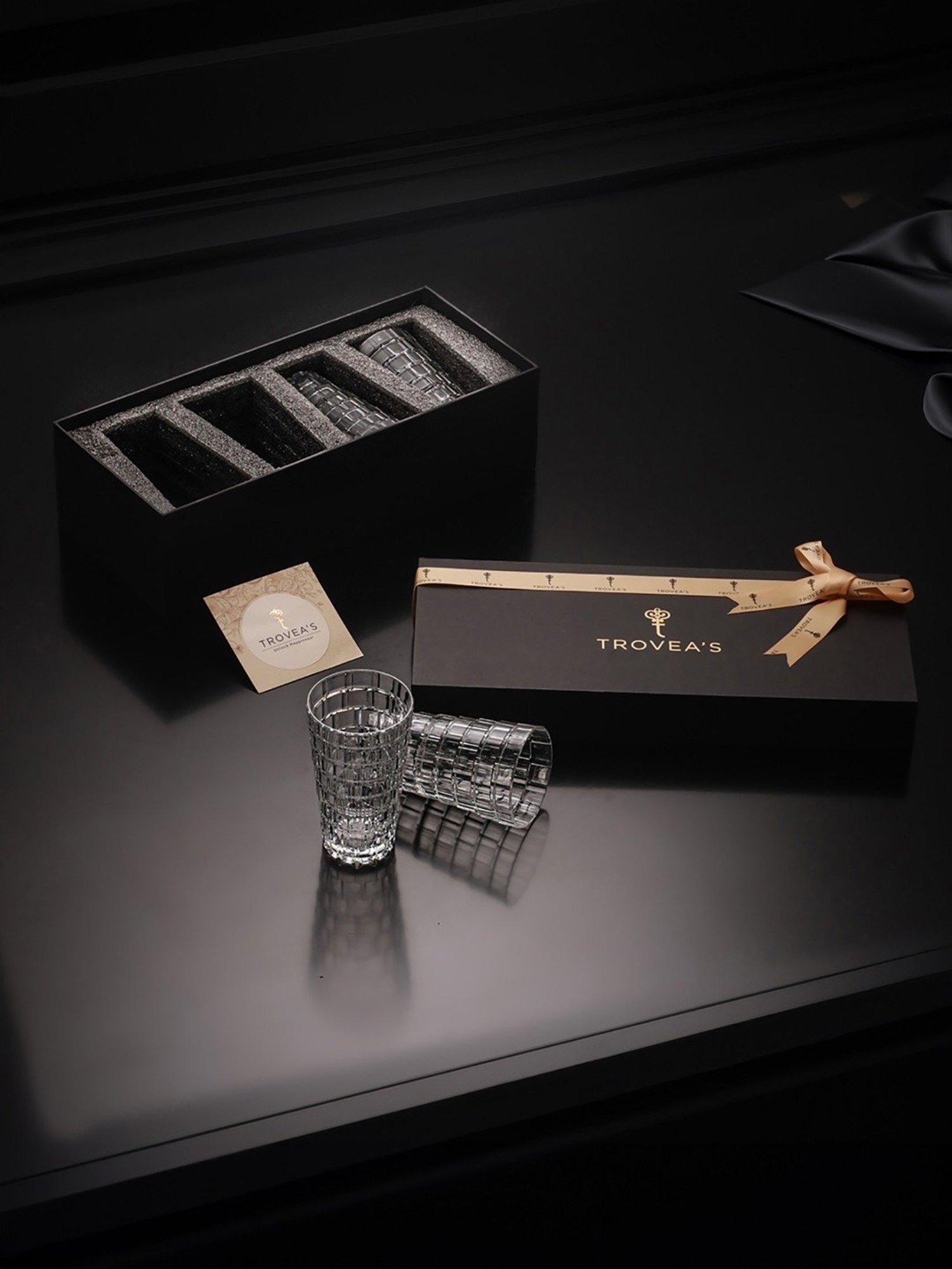 Trovea's Italian Crystal Helix Transparent Glass Highball Glass - Set of 6