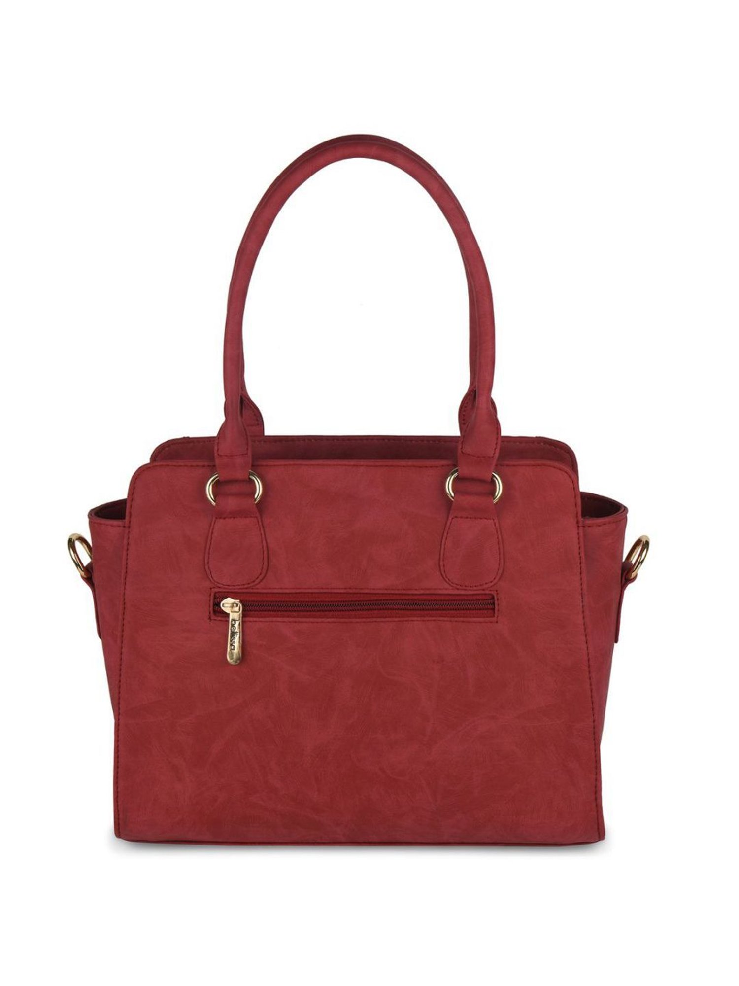 Bellissa Red Solid Medium Elegant Shoulder Handbag