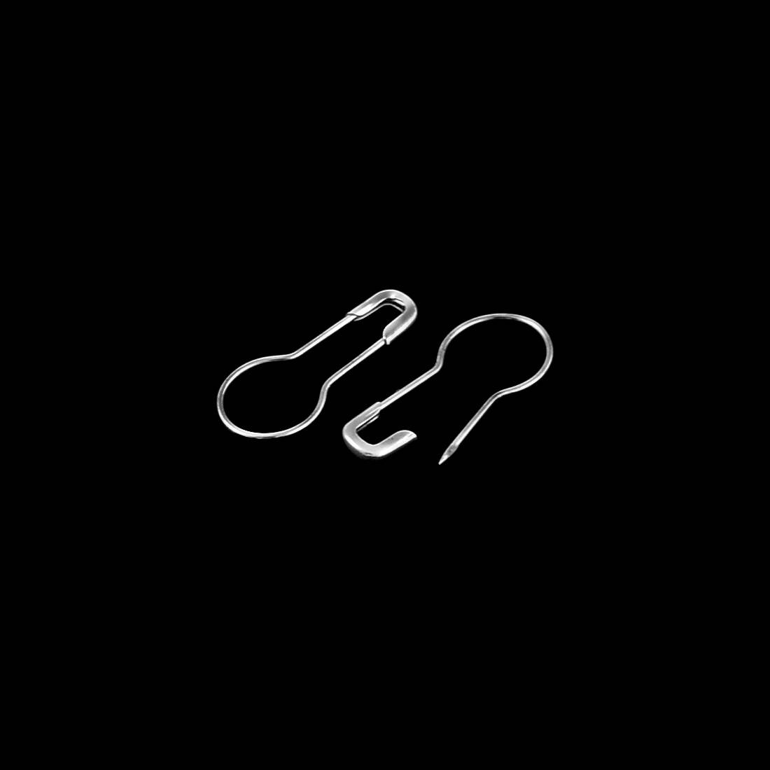 Unique Bargains 1000 Pcs Calabash Shape Silver Tone Metal Safety Pins Office Home