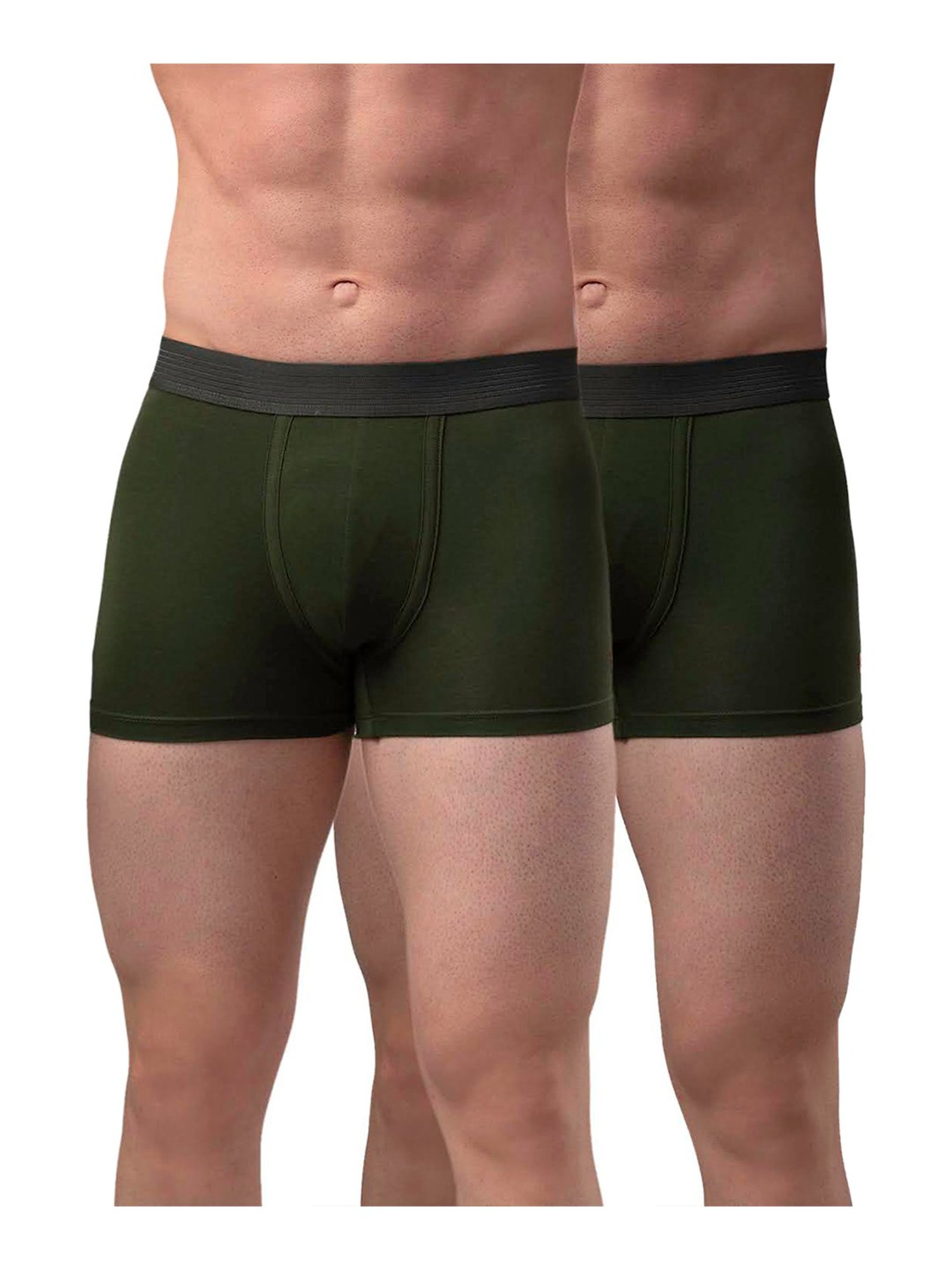 UnderJeans by Spykar Olive Trunks - Pack of 2