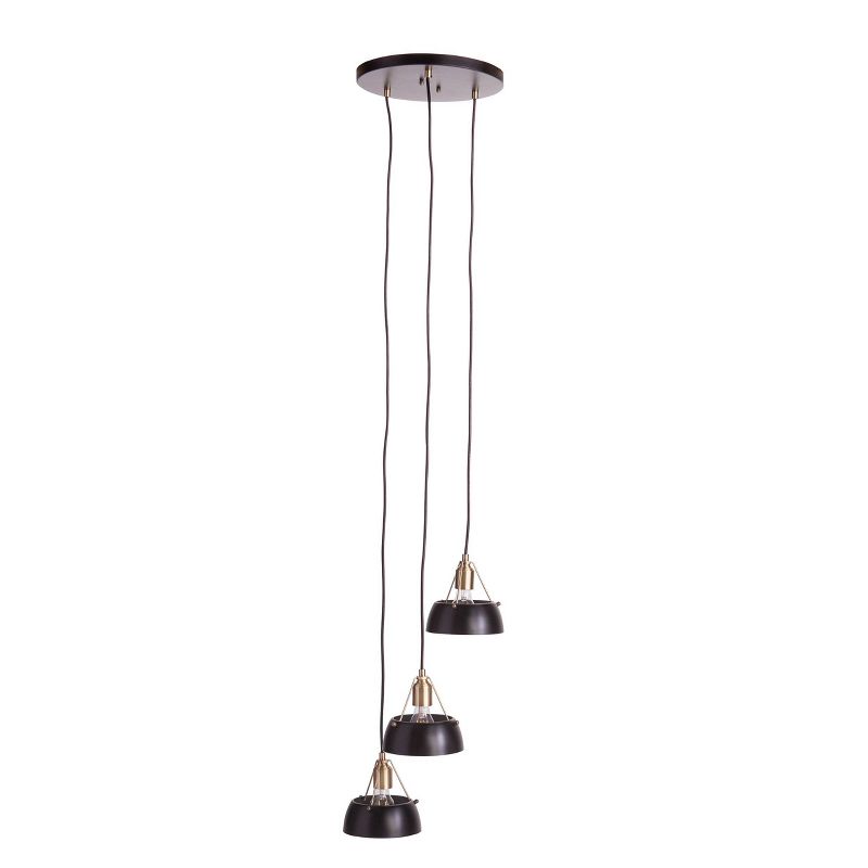 7" - 60" Renee 3 Cluster Pendant Light Black - Aiden Lane
