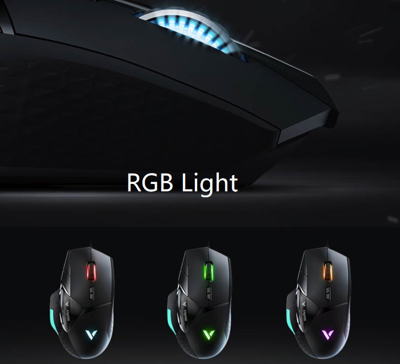 Rapoo VT900 Right-handed  USB Wired RGB  Light Professional Gaming Mouse 16000DPI, 12 Programmable Buttons, PMW 3389 Sensor, OLED Display Screen, Detachable Weight