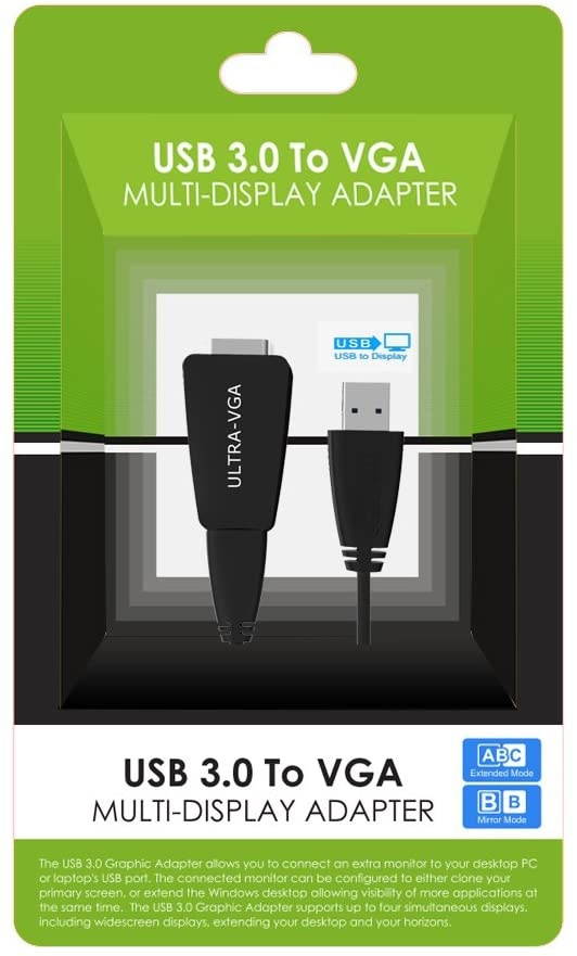 Wavlink SuperSpeed USB3.0 to VGA Adapter Converter Cable Video Graphics UGA Display Card HD 1920x1080 with USB 3.0 to Micro B Cable Extend & Mirror Mode for Windows 7/8 /8.x /10