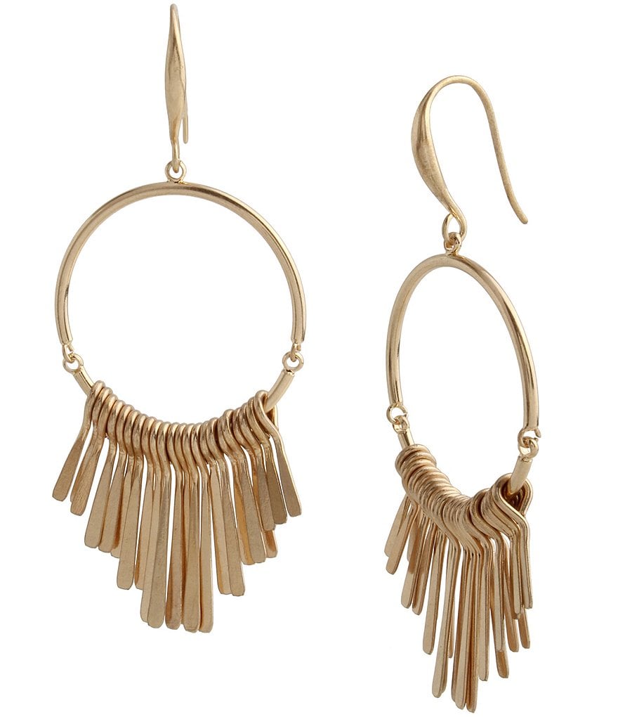 Robert Lee Morris Soho Stick Fringe Gypsy Hoop Earrings