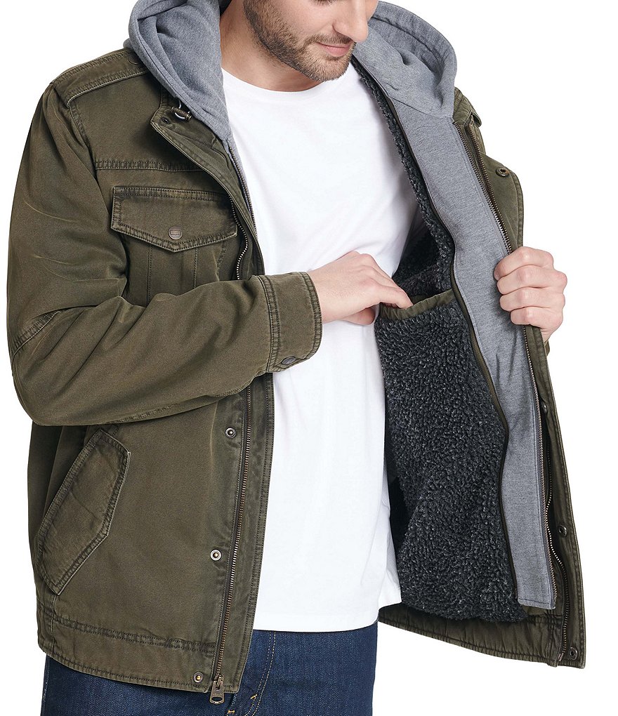 Levi's&reg; Twill Hooded Military Trucker Jacket