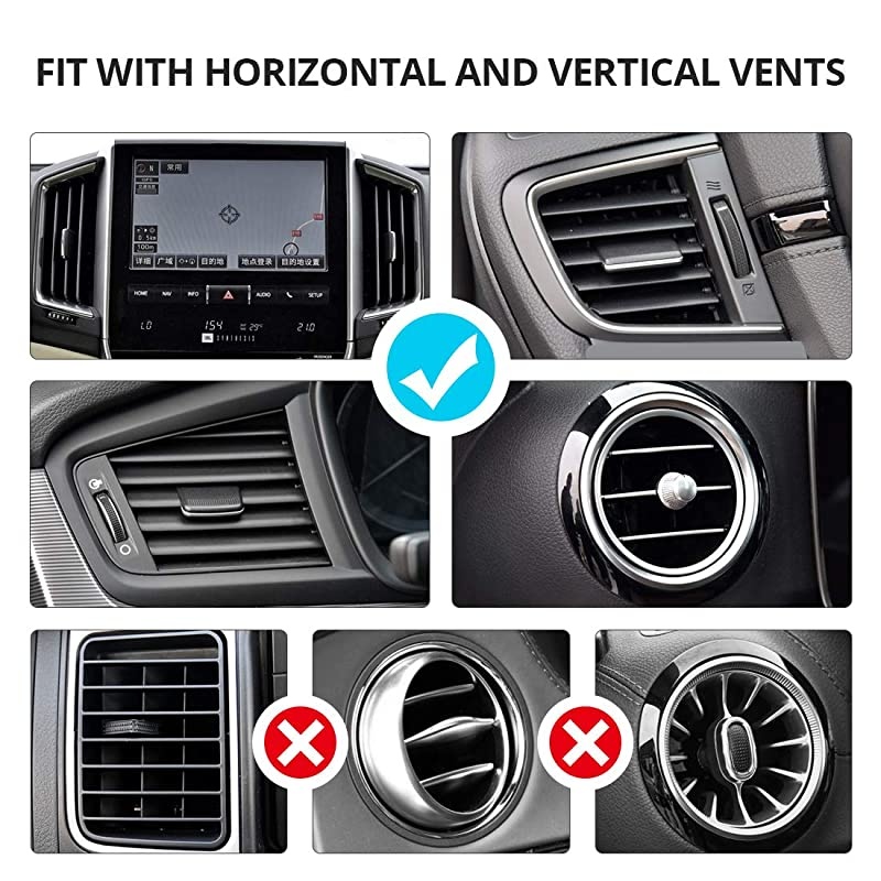 Car Phone Mount, Air Vent Phone Holder for Car, Handsfree Cell Phone Car Mount Fit for iPhone 12 Pro Max Mini SE 11 Pro Max XR Xs Max Xs X 8 7