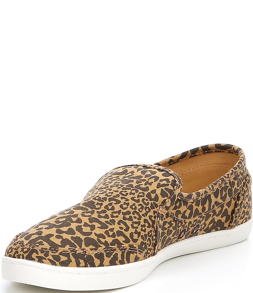 Sanuk Pair O Dice Leopard Print Canvas Slip-On Sneakers