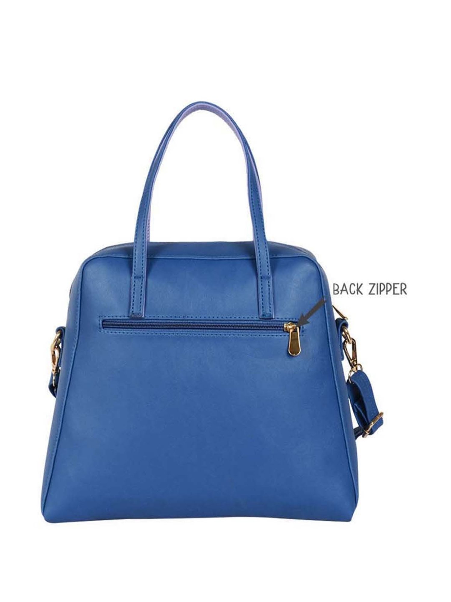Baggit Blue Solid Medium Handbag