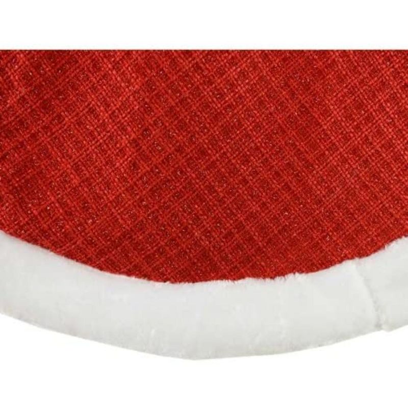 Sterling 48" Red and White Woven Sparkle Christmas Tree Skirt