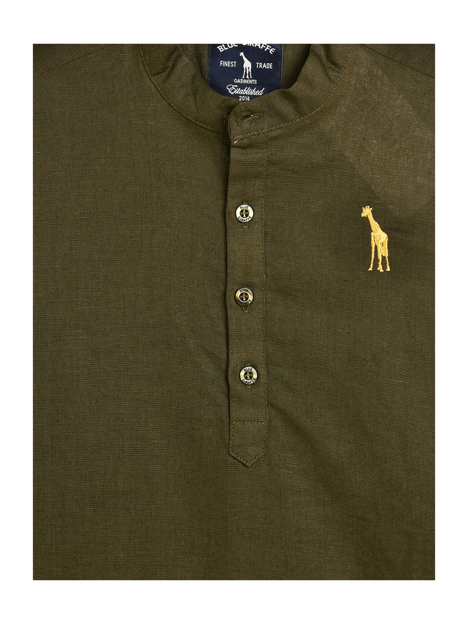 Blue Giraffe Kids Olive Solid Shirt