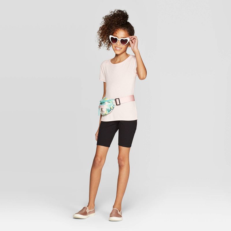 Girls' Short Sleeve Rib T-Shirt - art class™ Pink XXL