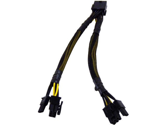 1ST PC CORP. 8" CB-PCIE8-Y PCI-E PCI-Express 8-pin Female to Two PCI-Express 6+2-pin Female