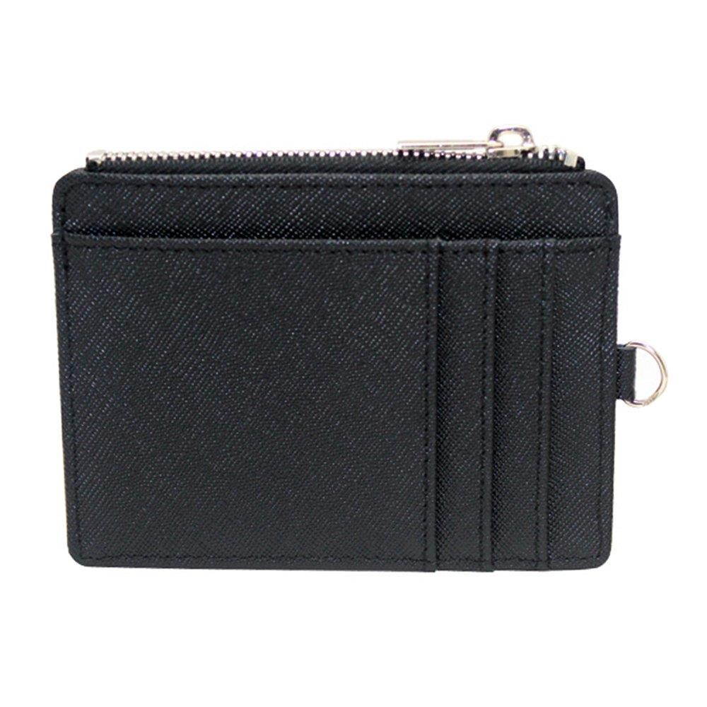 Boshiho Saffiano Leather Badge Holder ID Card Holder with Coin Change Purse