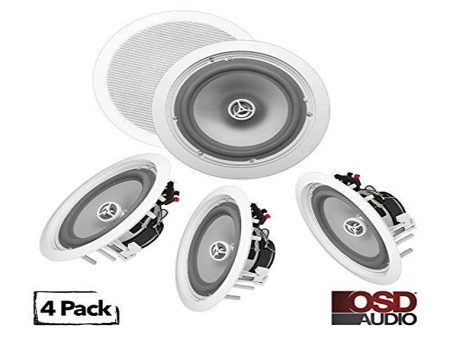 osd audio ice800wrs 8" inceiling / inwall 300w waterresistant outdoor speaker set of 4 speakers
