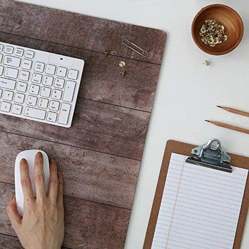 NessHome Neoprene Non-Slip Multi Purpose Desk Pad, 25"x17" (Wood)