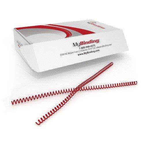 Red 4:1 Pitch Spiral Binding Coil - 100pk (6mm - 30 Sheets)