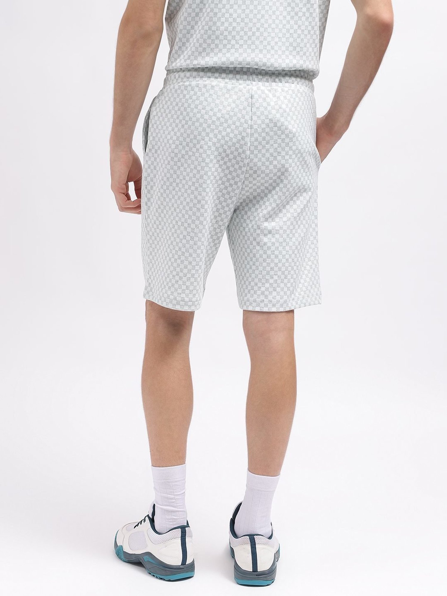 Iconic Men Gingham Regular Fit Cotton Shorts