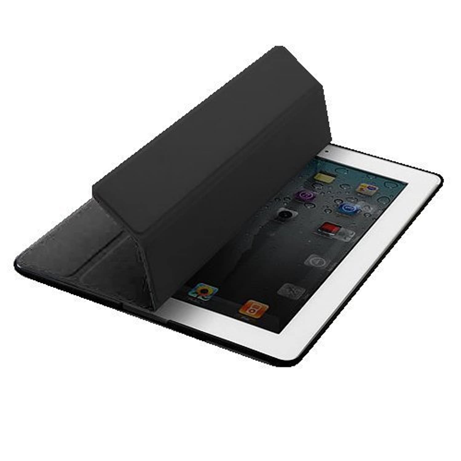 KHOMO - iPad 2 3 and 4 Generation Case - DUAL Series - Super Slim Black Cover with Rubberized back and Smart Auto Wake Sleep Feature for Apple iPad 2, 3rd and 4th.