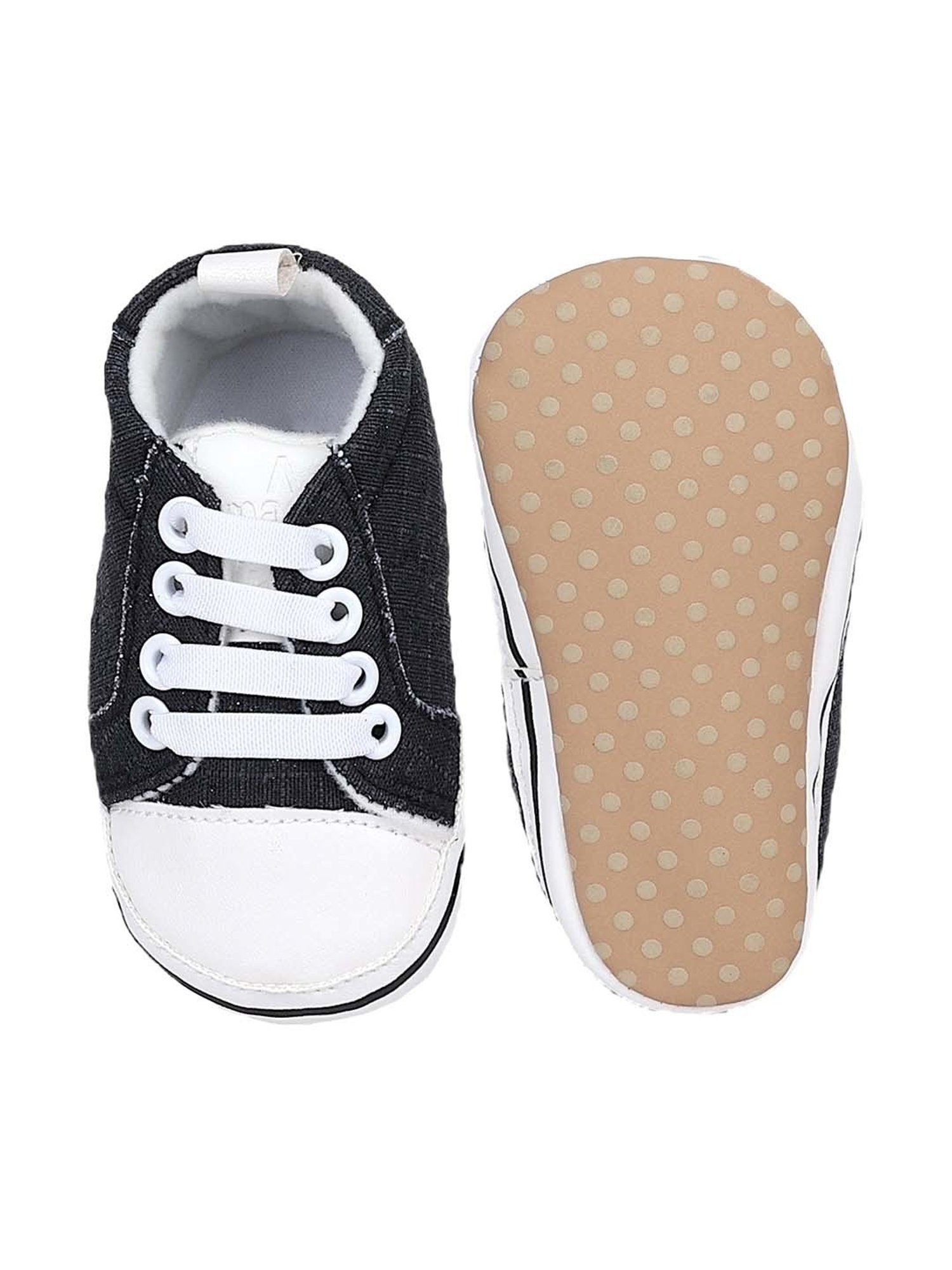 Baby Moo Kids Brown & White Velcro Shoes