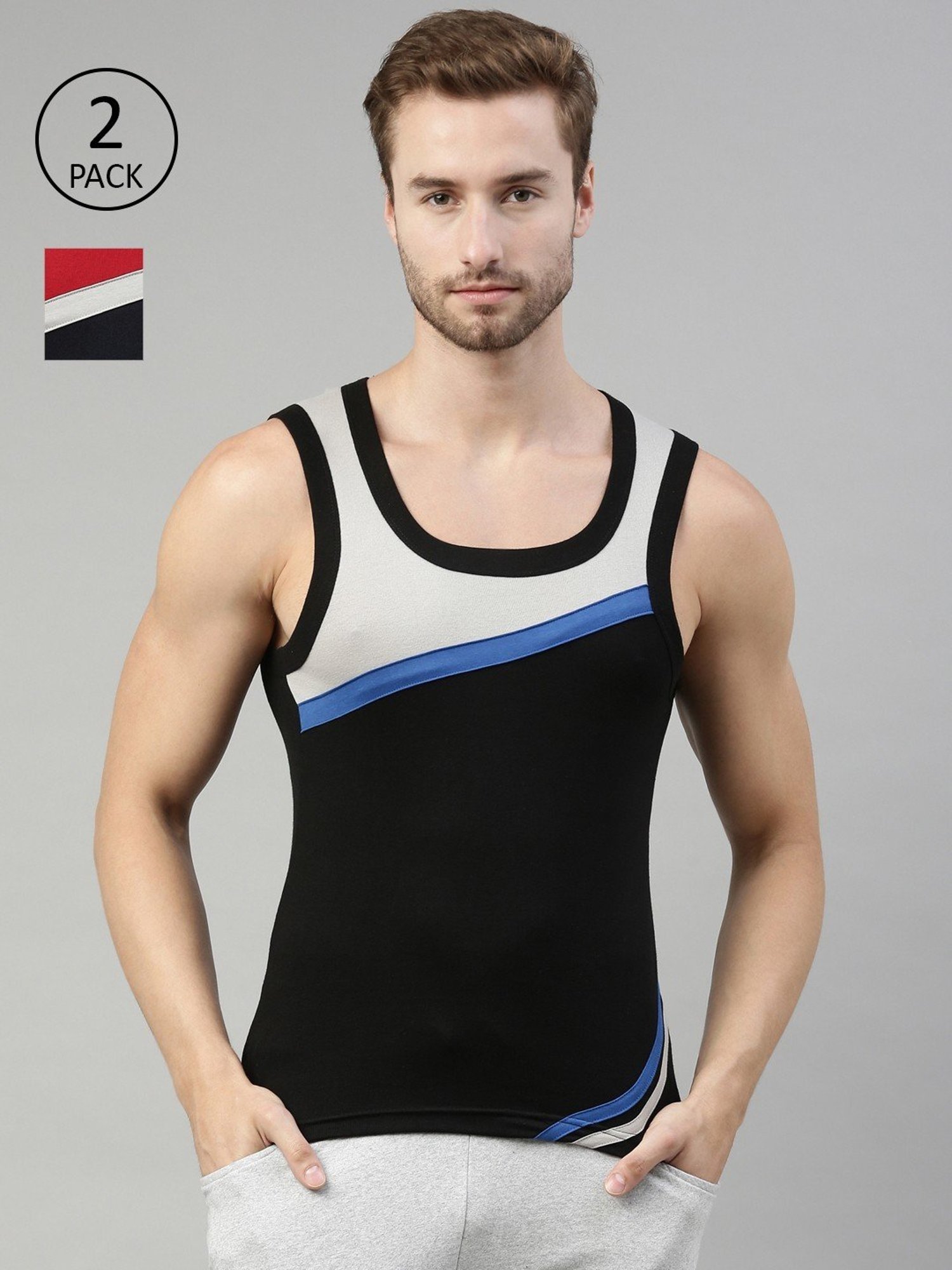 Dixcy Scott Originals Multi Cotton Regular Fit Vest - Pack Of 2