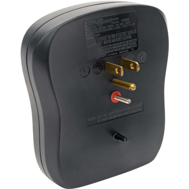 Tripp Lite Surge Protector Wallmount Direct Plug In 120V 6 Outlet 540 Joules Black - Receptacles: 6 x NEMA 5-15R - 540J