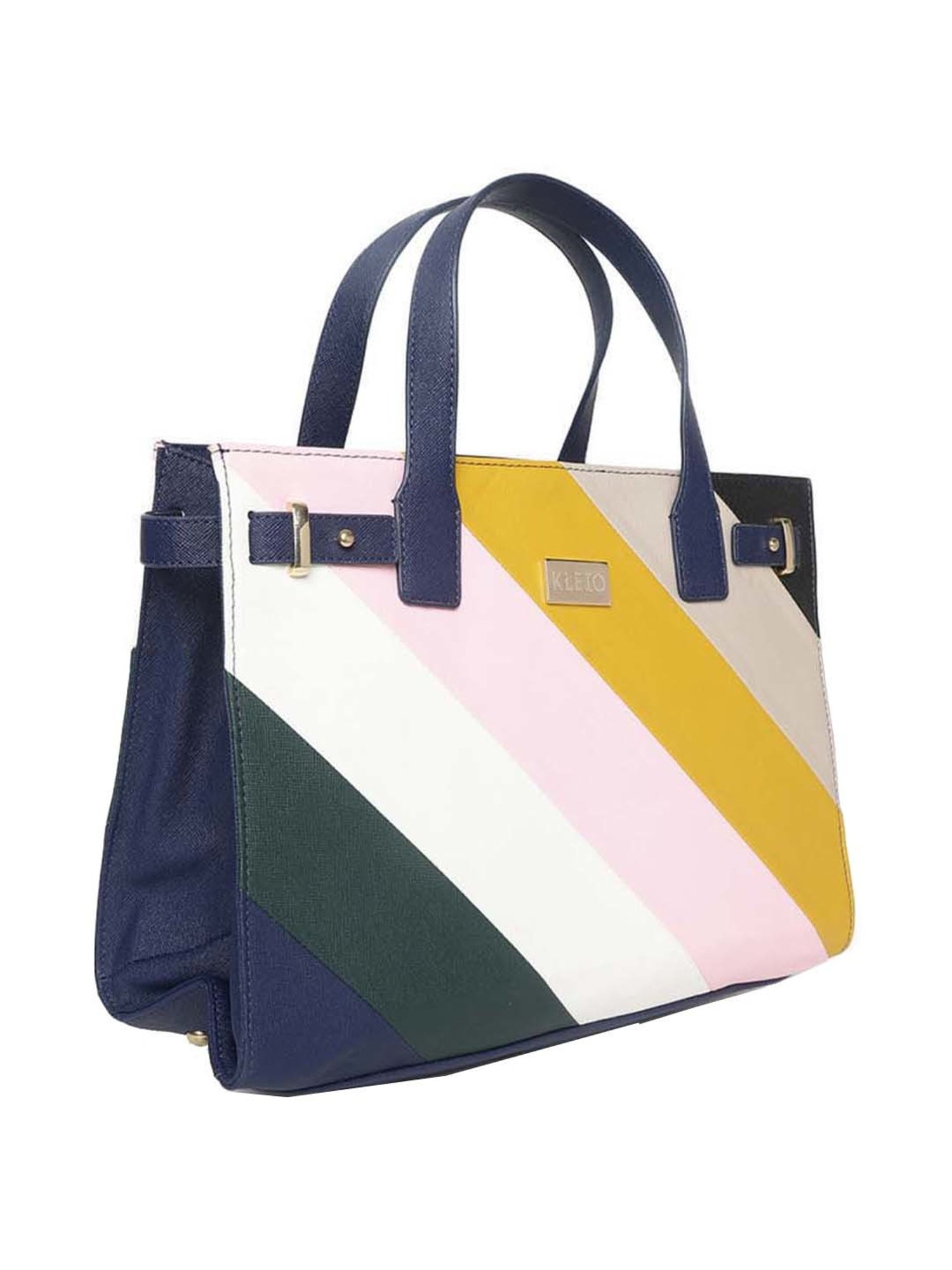 KLEIO Multicolor Color Block Medium Handbag