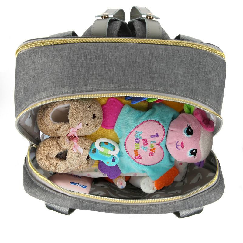 Dabney Lee Harbor Expandable Backpack Diaper Bag - Dark Gray