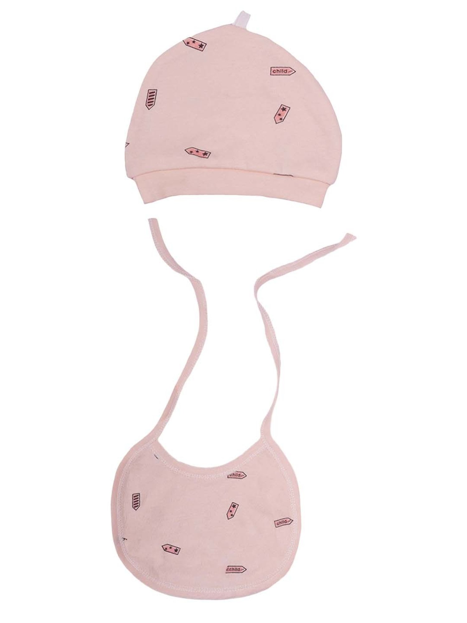 Baby Moo Kids Peach Printed Full Sleeves T-Shirt Set