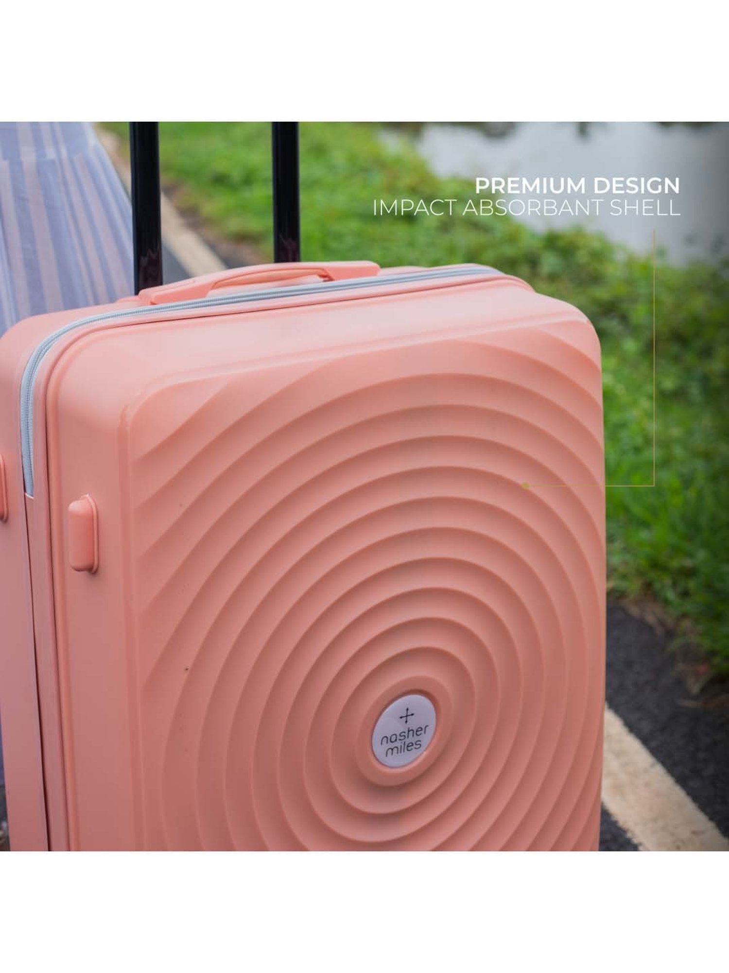 Nasher Miles Goa Hard-sided Polypropylene Luggage Set of 2 Peach Trolley Bags (55 & 65 Cm)