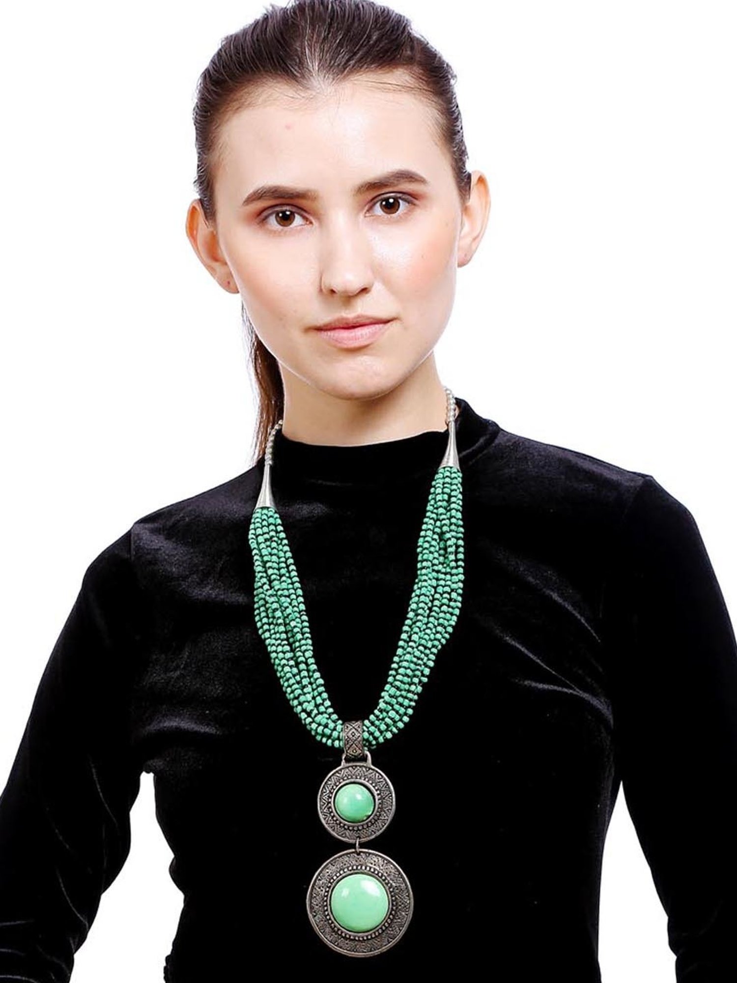 Imli Street Green & Black Necklace
