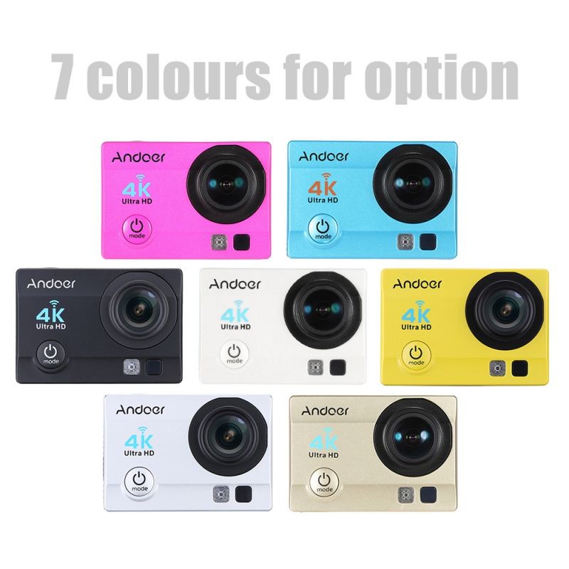 Andoer Q3H 2" Ultra-HD LCD 4K 25FPS 1080P 60FPS Wifi Wireless Connection 16MP Action Camera 170&deg;Wide-Angle Lens with Diving 30-meter Waterproof Case