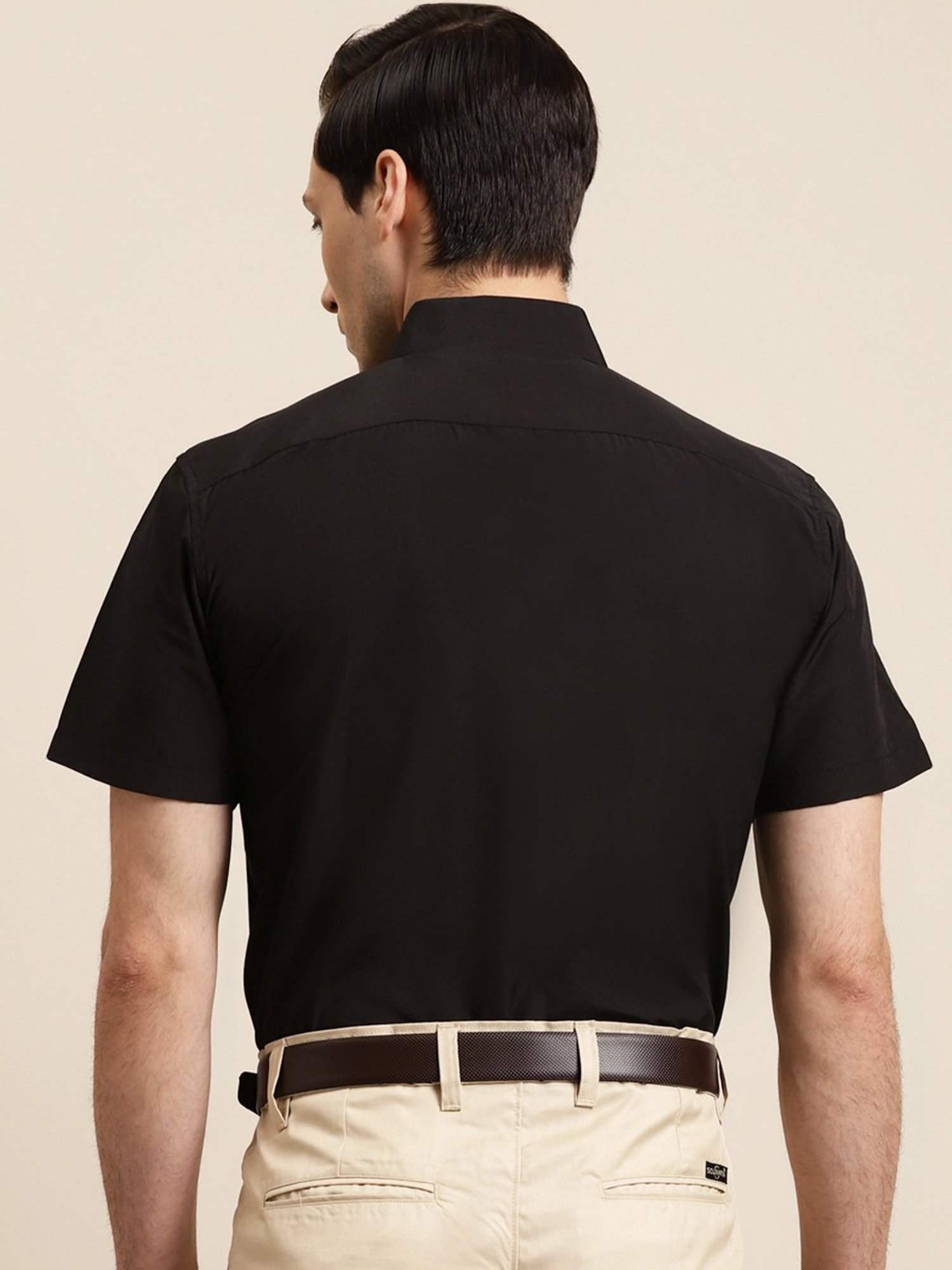 Sojanya Black Cotton Regular Fit Shirt