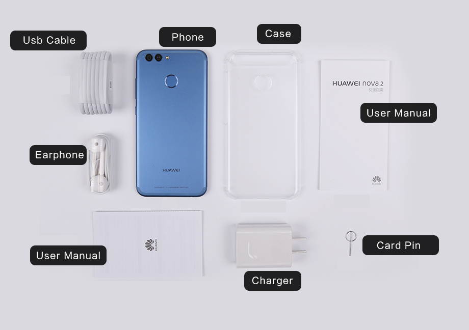 International Firmware Huawei Nova 2 Plus 4GB RAM 128GB ROM Octa Core Kirin 659 Two Back Camera Mobile Phone 5.5'' Android 7.0