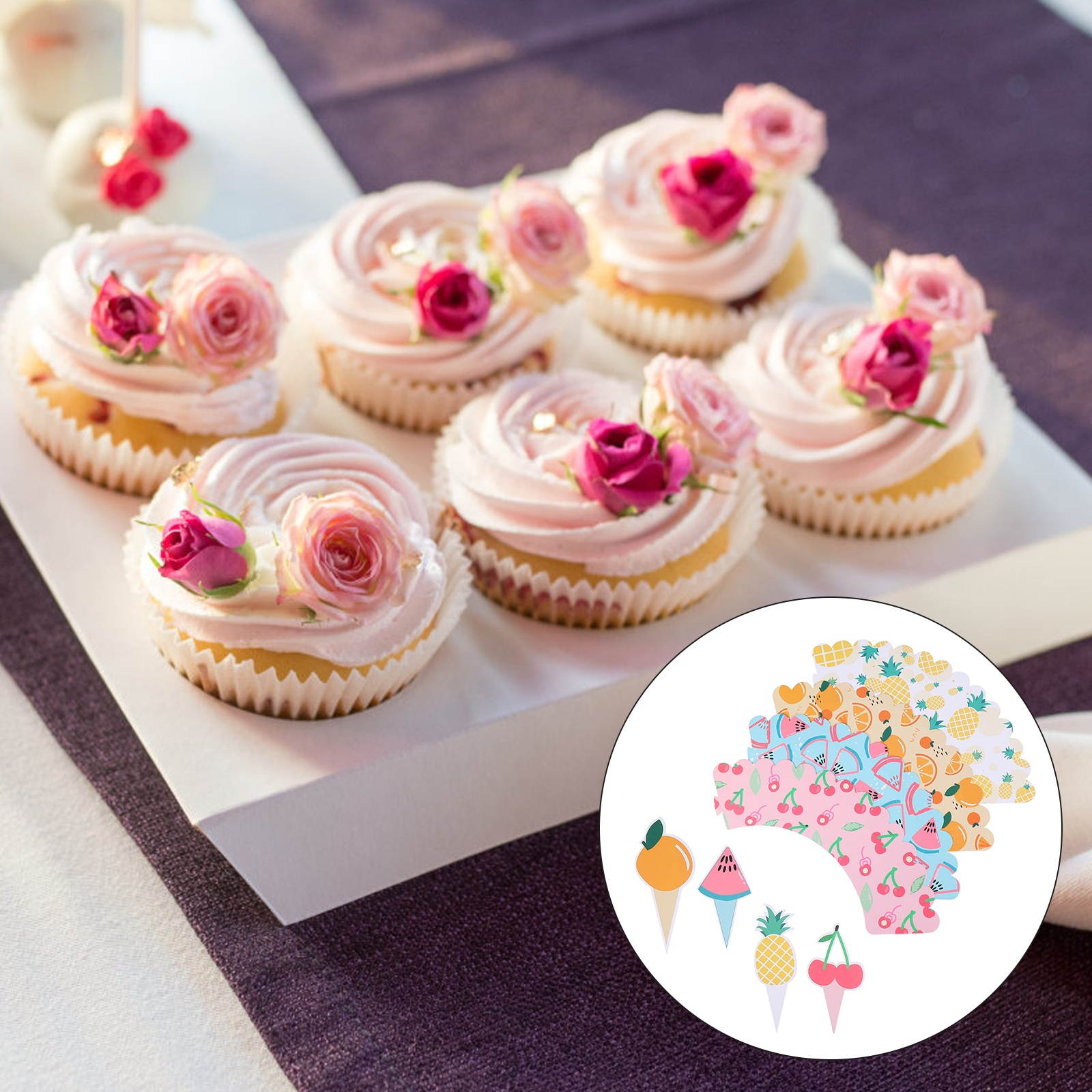 24 Sets Durable Practical  Decorative Cake Decorations Cake Toppers for Cake Cupcake Muffin