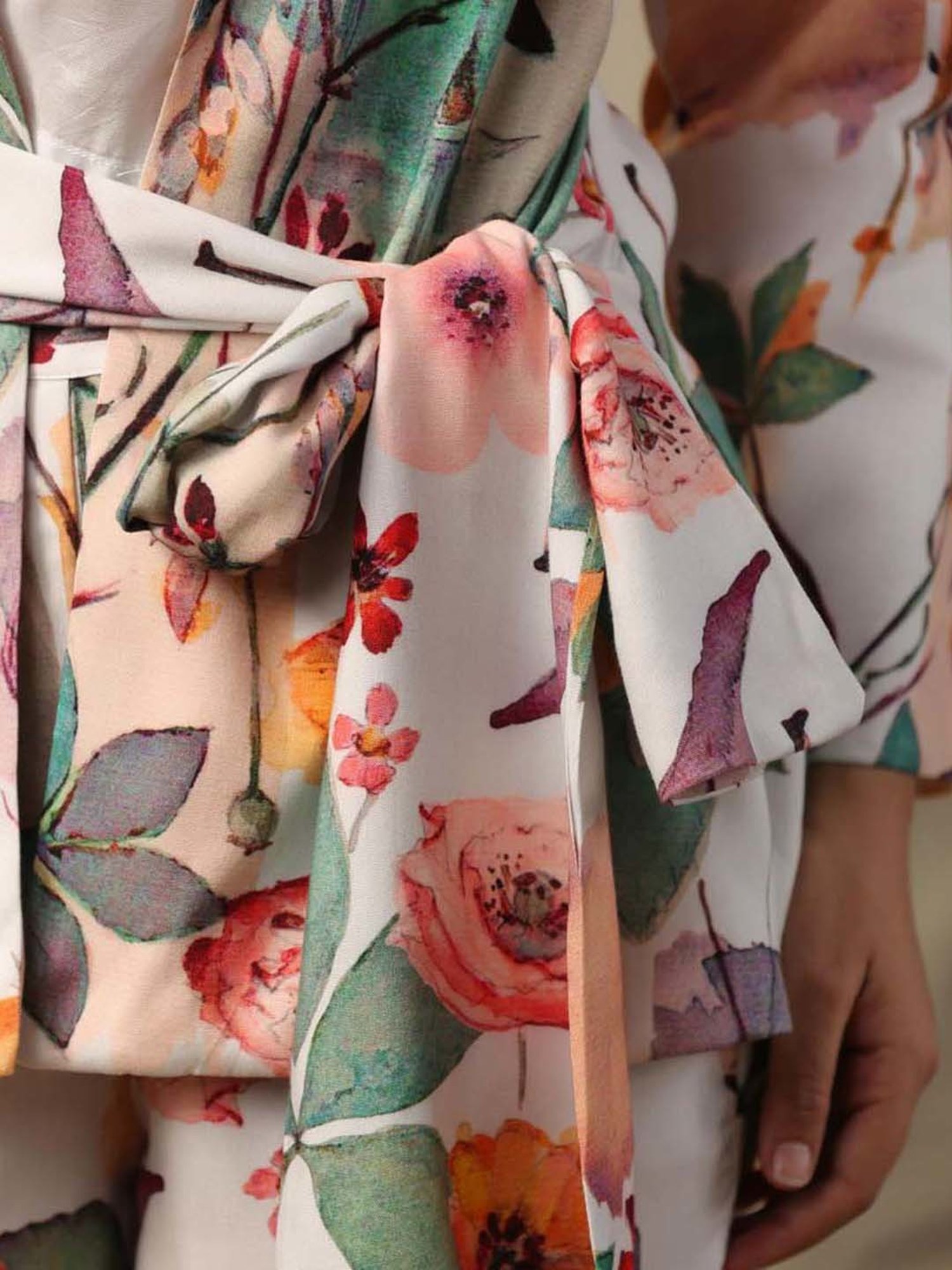 SCAKHI White Floral Print Blazer Palazzo Set