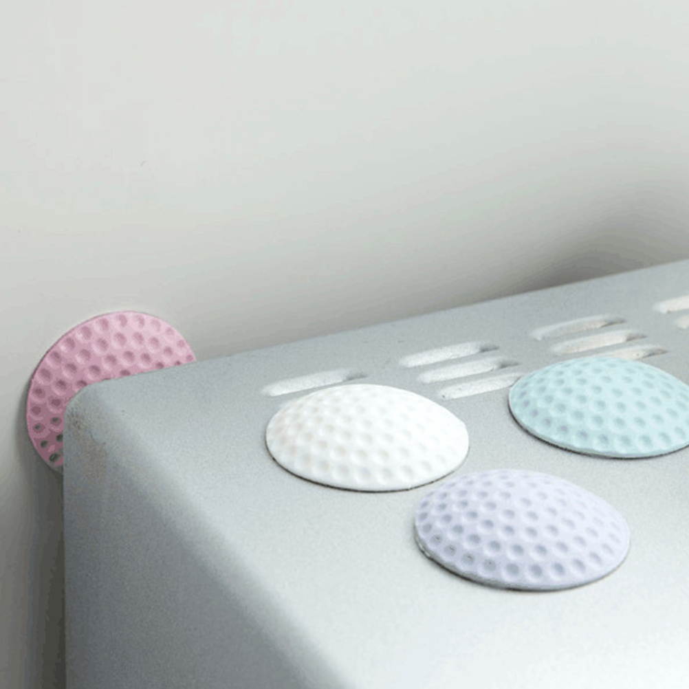 18Pcs Wall Protectors Fashion Self-adhesive Bumper Guard Round Door Stoppers(White)