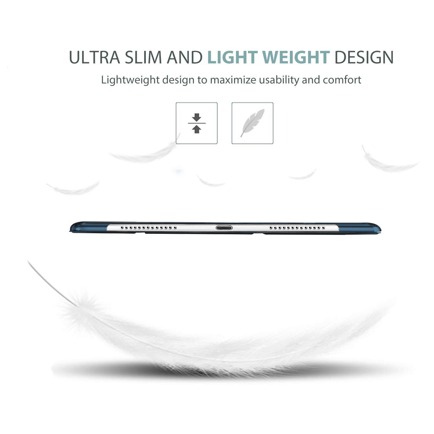 ProCase iPad Pro 9.7 Case 2016 (Old Model), Ultra Slim Lightweight Stand Smart Case Shell with Translucent Frosted Back Cover for Apple iPad Pro 9.7 Inch (A1673 A1674 A1675) -Navy