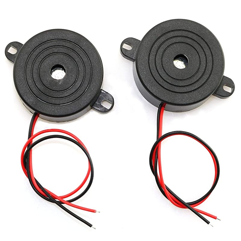 2Pack DC 324V 85 dB Active Piezo Buzzer Piezoelectric Sound Beeper Continous Sound Car Accessries Black