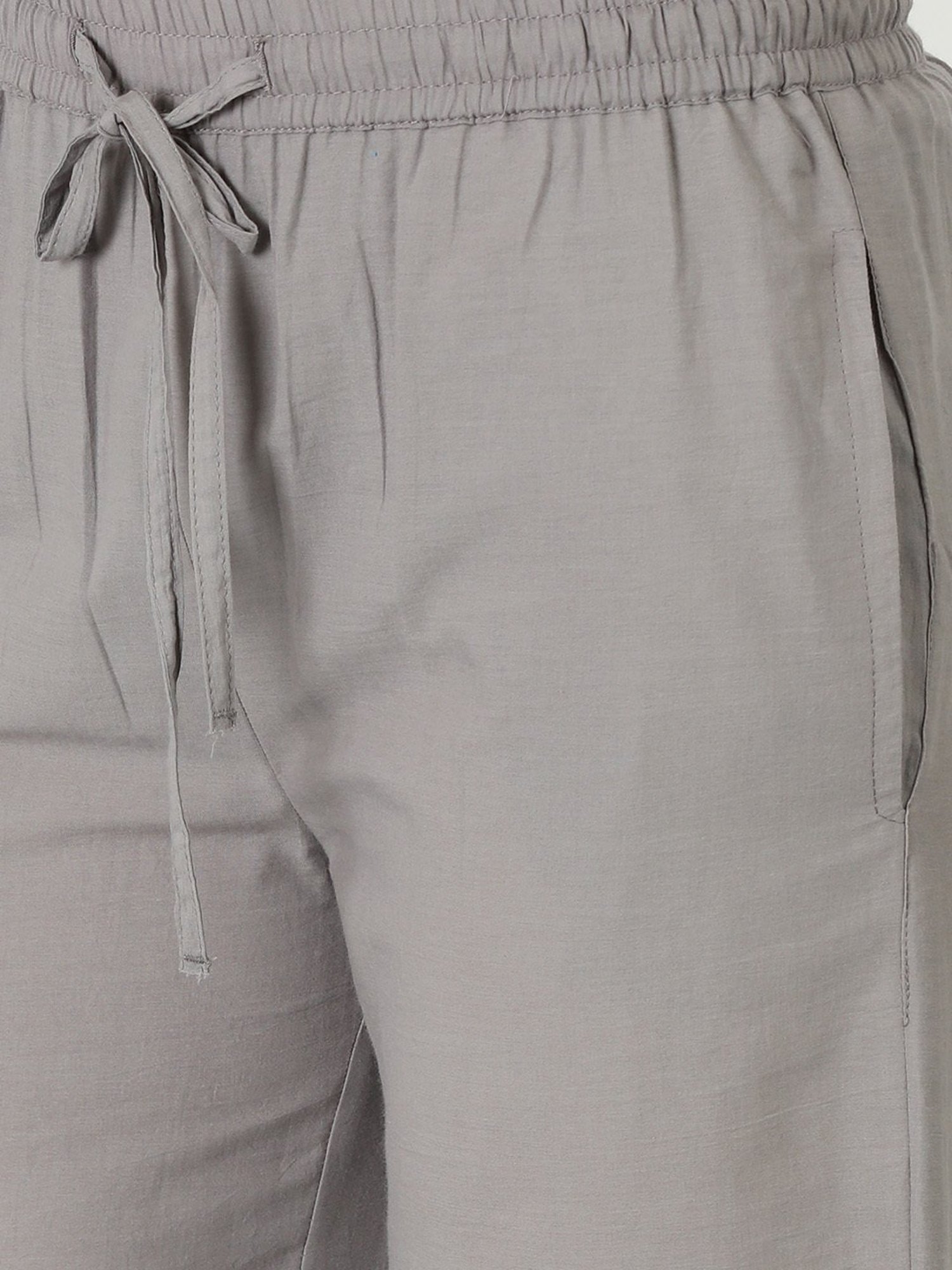 Mustard Grey Cotton Palazzos