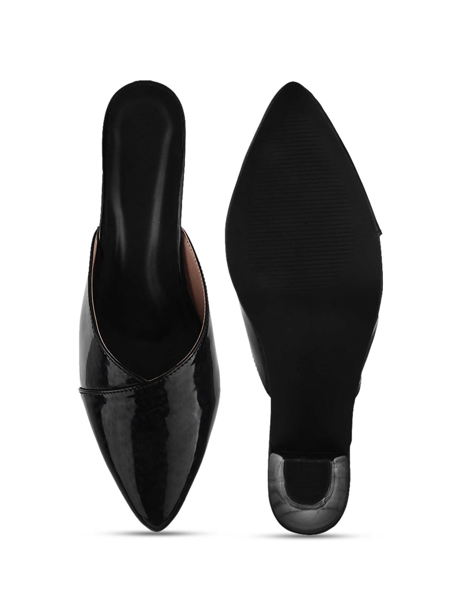 The White Pole Women's Black Mule Shoes