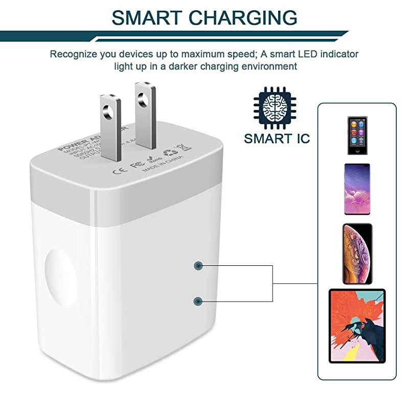 USB Charger Cube Wall Charger Plug  48A 4Muti Port USB Adapter Power Plug Charging Station Box Base Replacement for Phone 11 Pro MaxX87 Pad Samsung Phones and More USB Charging Block