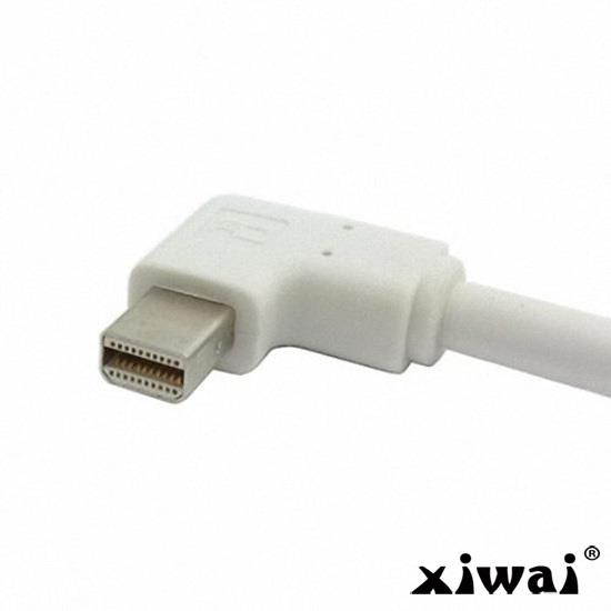 Xiwai White Left Angled 90 degree Mini DisplayPort DP male to VGA RGB male Monitors projectors Cable 1.5m