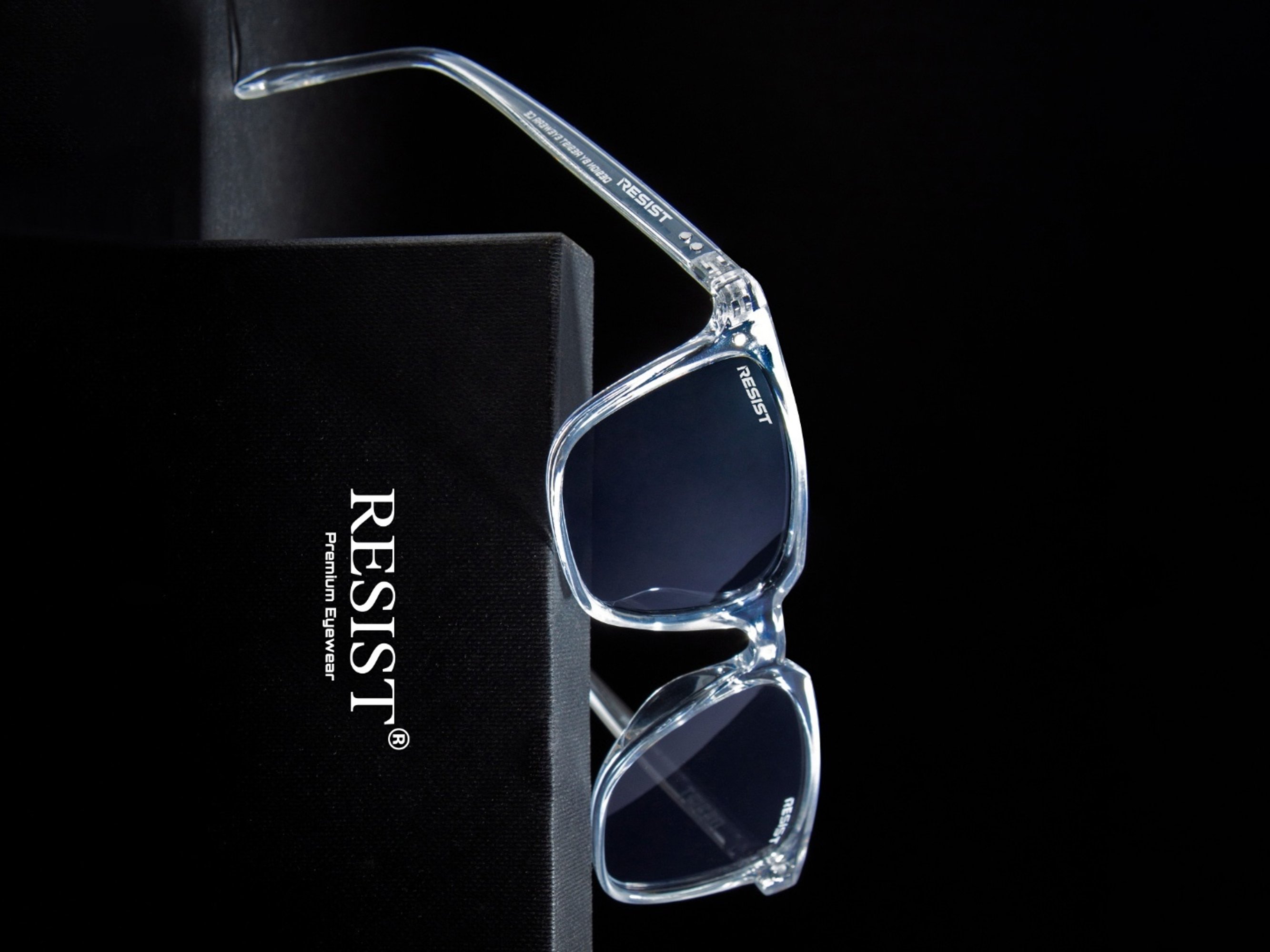 Resist Eyewear Black Wayfarer uv protected Unisex Sunglasses