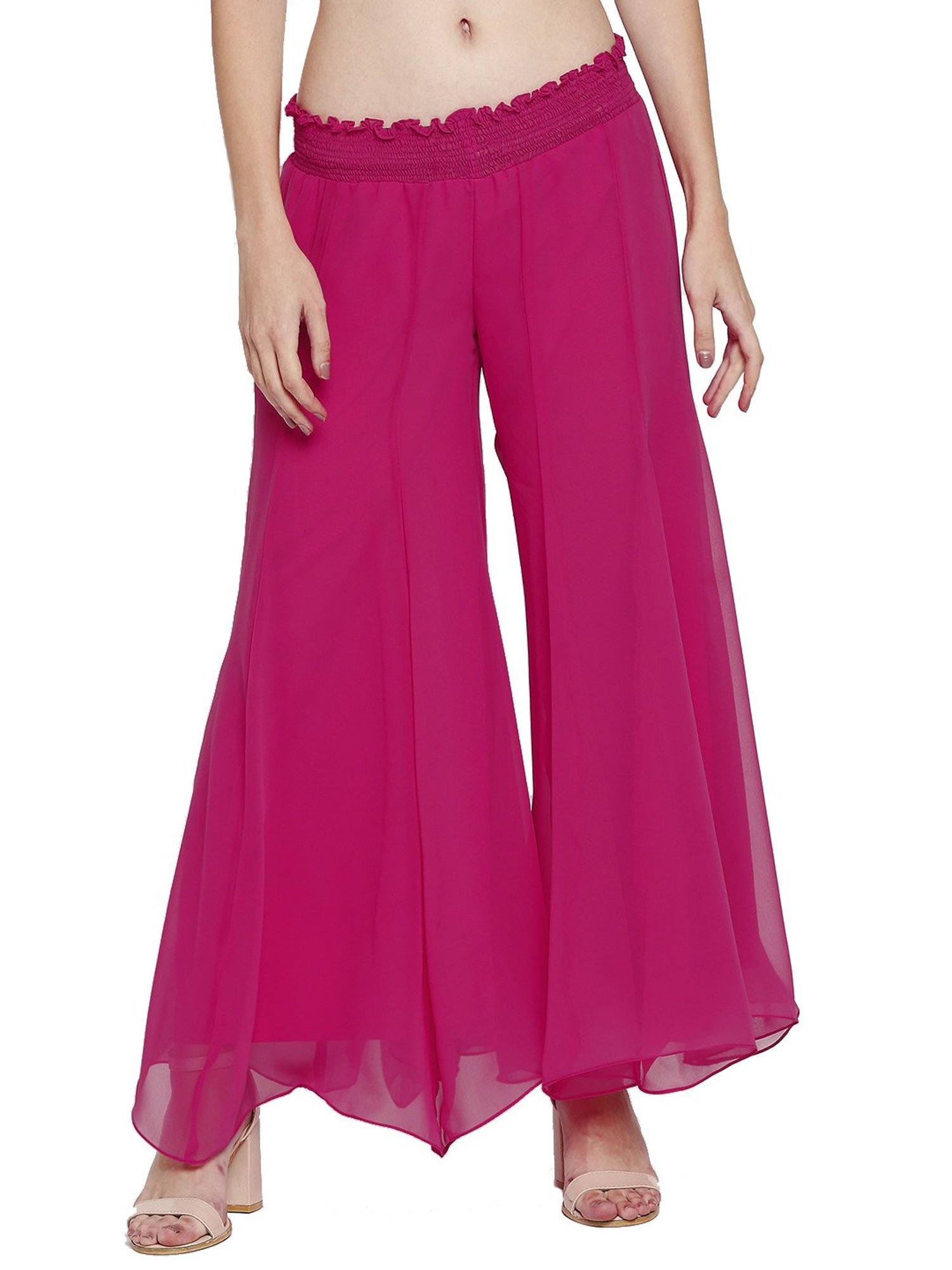 Ira Soleil Pink Regular Fit Palazzos