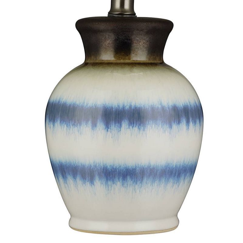 10" Ceramic Table Lamp with Accents (Includes LED Light Bulb) White/Silver - Cresswell Lighting