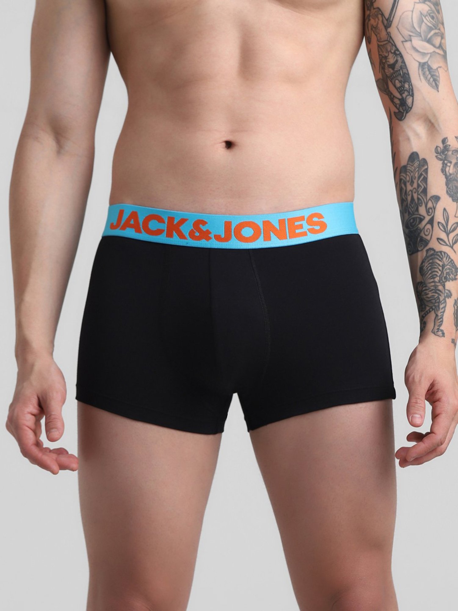 Jack & Jones Dark Grey & Black Trunks - Pack of 2