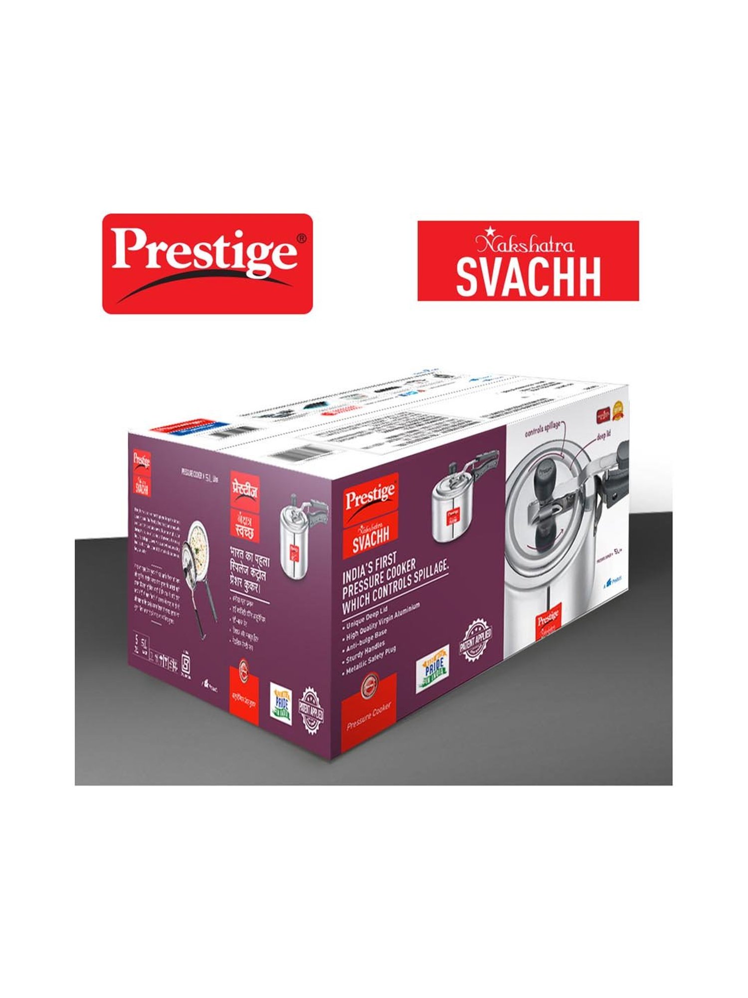 Pigeon Silver Stainless steel Pressure Cooker (10 L)