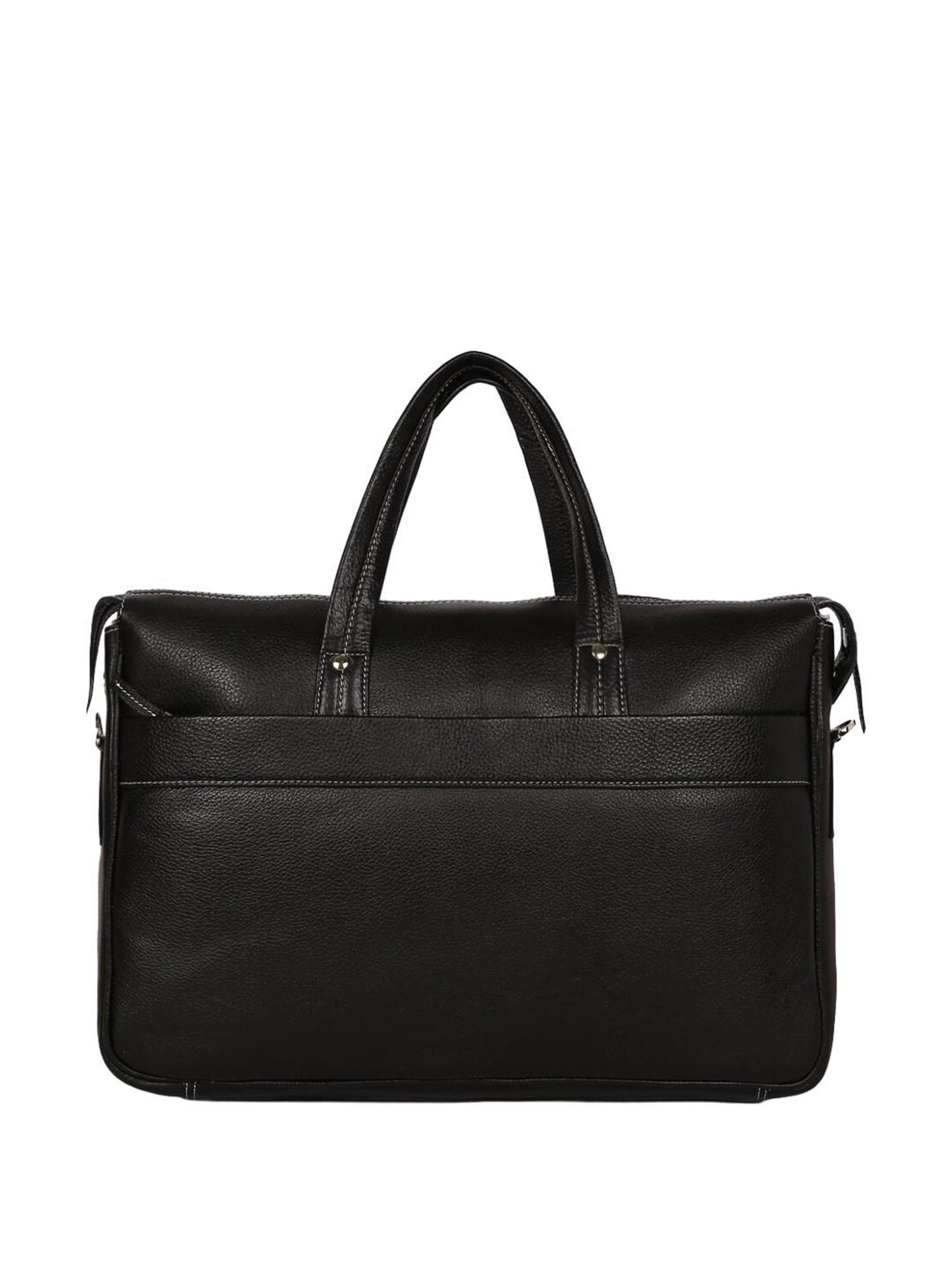 Tortoise Work Edition Basilio Black Leather Medium Laptop Messenger Bag