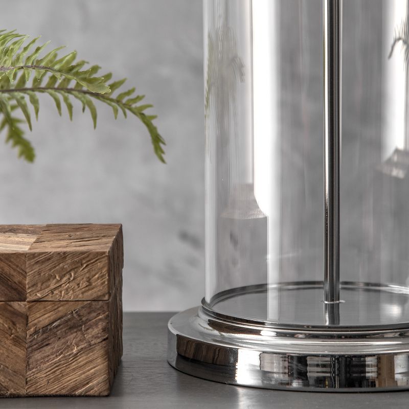 nuLOOM Auburn Glass 26" Table Lamp Lighting - Chrome 26" H x 16" W x 16" D