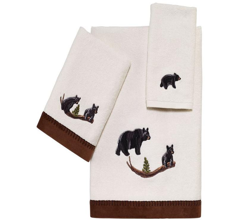 Avanti Black Bear Lodge 3 Pc Towel Set